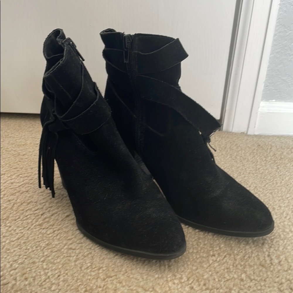 Steven by Steve Madden Black Suede Ankle Booties